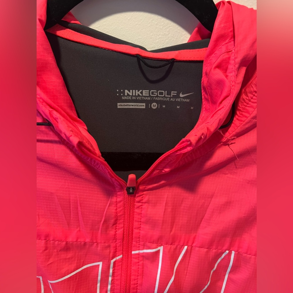 Nike Men's golf rain jacket M PINK/Grey